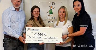 im vergangenen Jahr konnten 1.111 Euro für die Kinderkrebshilfe Peter Pan spenden