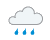 Bedeckt mit mäßigem Regen